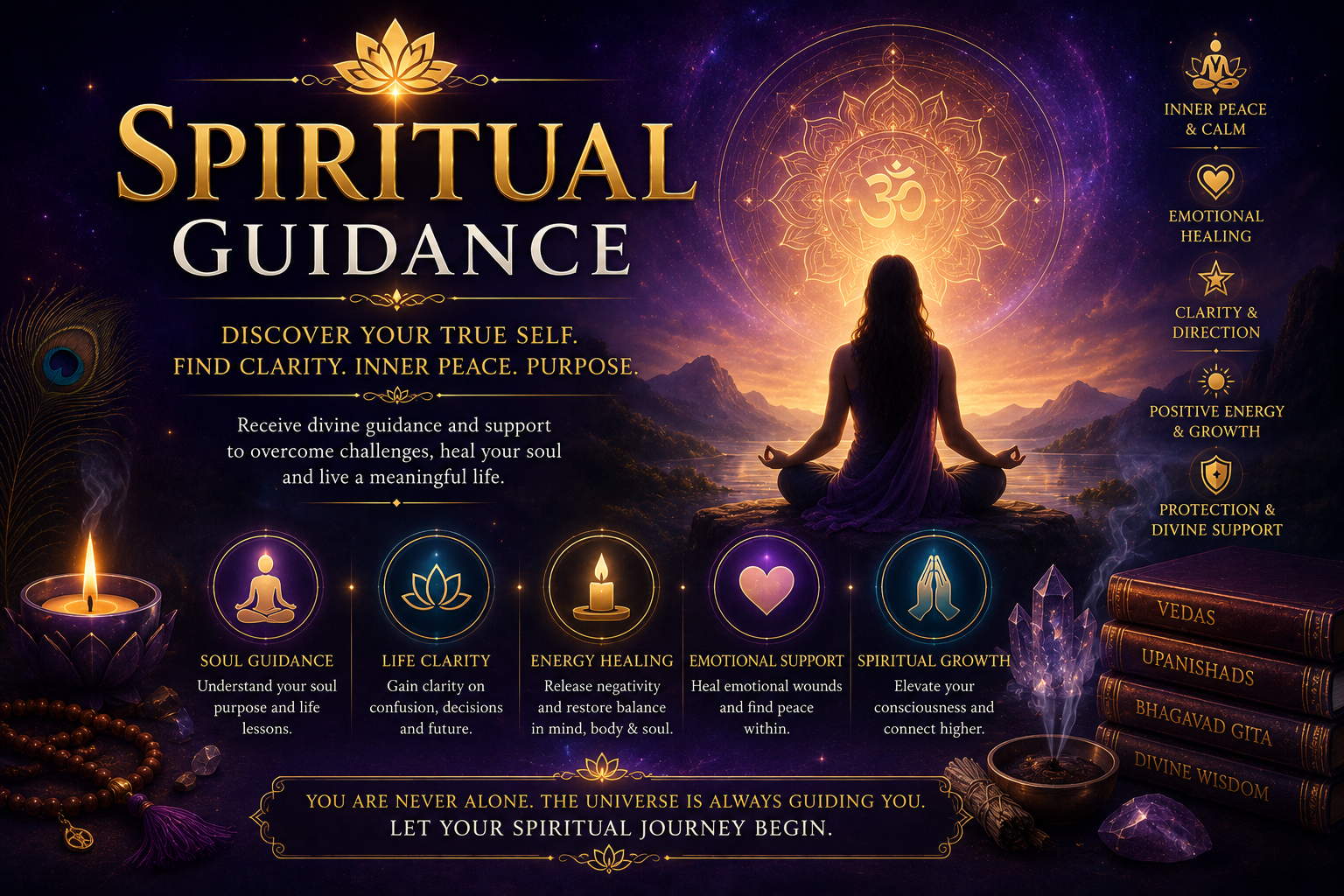 Peaceful meditation and spiritual guidance session